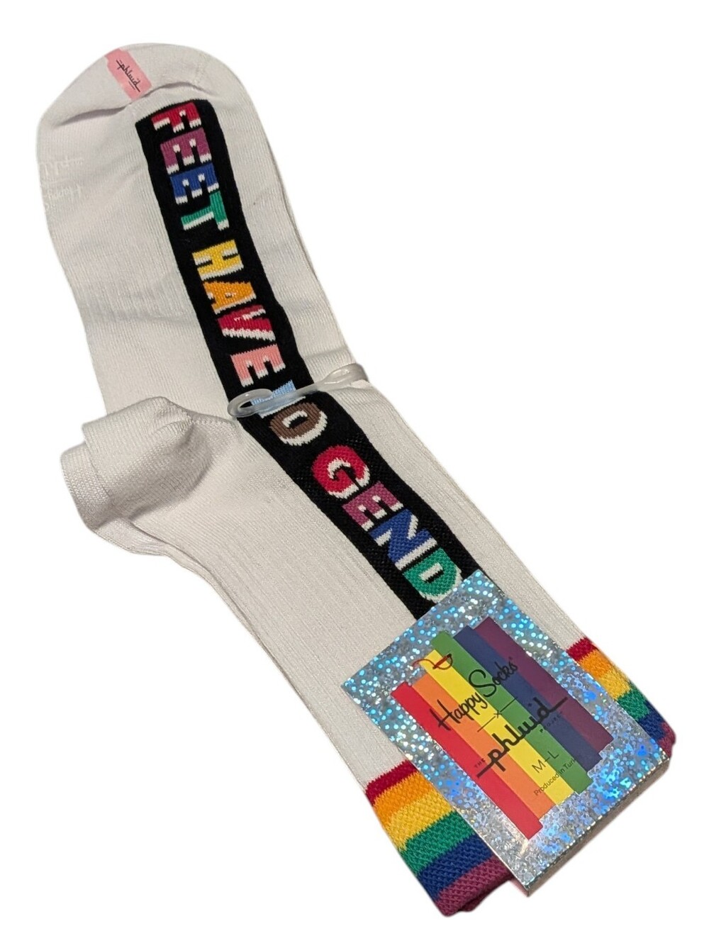 Happy Socks Pride Crew Socks with Rainbow Accents